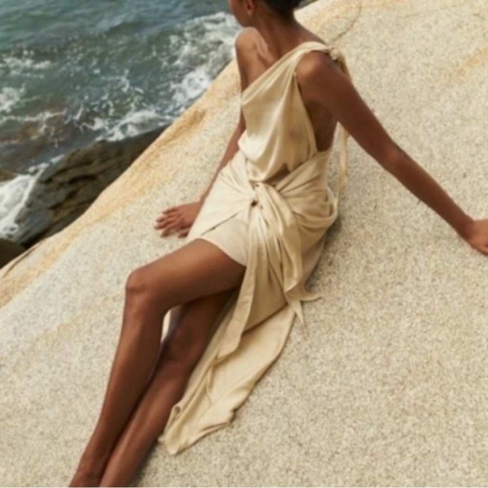 Baobab Collection Cream One Shoulder Dress